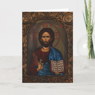 Greek ICON CHRIST Holiday Card
