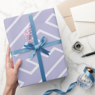 Greek Inspiration Geometric Lines Lavender Pattern Wrapping Paper