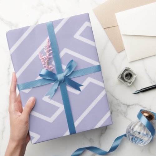 Greek Inspiration Geometric Lines Lavender Pattern Wrapping Paper