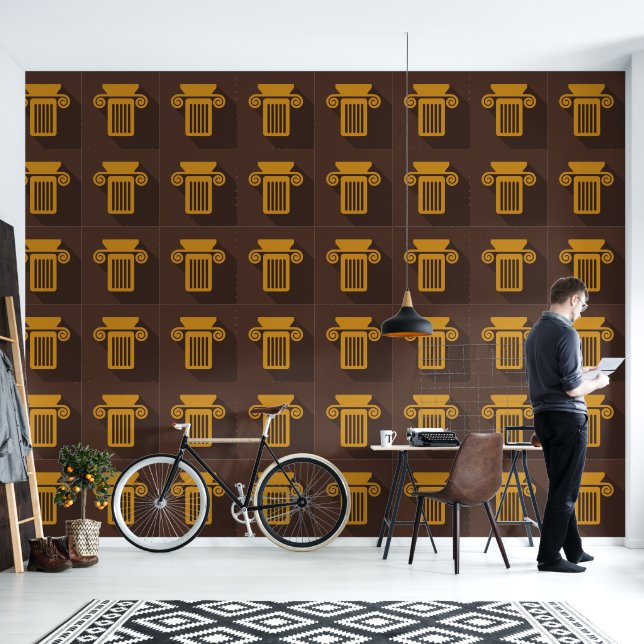 Greek Ionic Column Designer Wallpaper (Living Room)