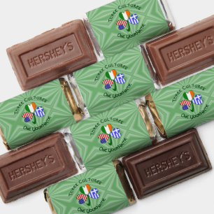 Greek Irish American Shamrock Flag Personalized  Hershey's Miniatures
