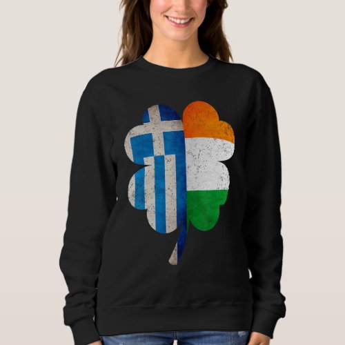 Greek Irish Shamrock Greece Ireland Flag St Patric Sweatshirt