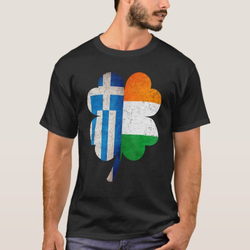 Greek Irish Shamrock Greece Ireland Flag St Patric T_Shirt