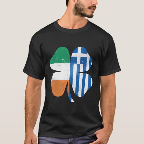Greek Irish Shamrock Greece Ireland St PatrickS D T_Shirt
