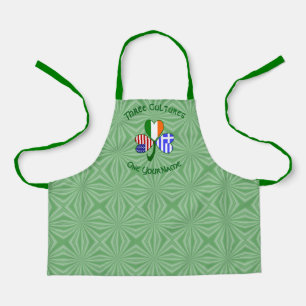Greek Irish USA Flags Shamrock Personalized Kid's Apron