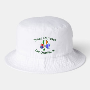 Greek Irish USA Shamrock Flags Personalized Text Bucket Hat