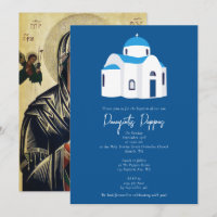 Greek Island Blue Dome Church Baptism Christening
