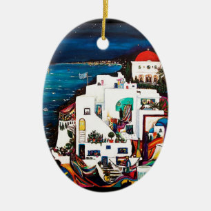 Greek Island Dreams Ceramic Ornament
