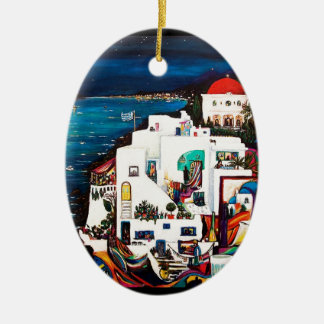 Greek Island Dreams Ceramic Ornament