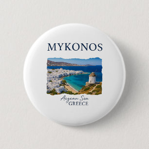 Greek Island Mykonos Vacation Travel Coastal Life Button