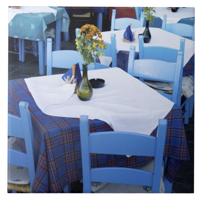 Greek Island of Crete and old town of Chania Ceramic Tile (Front)