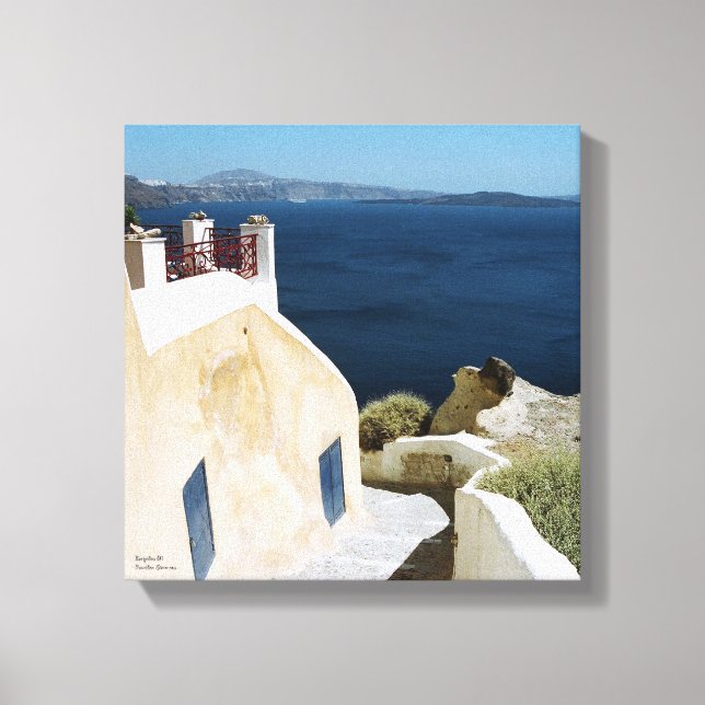 Greek island Santorini canvas Print (Front)