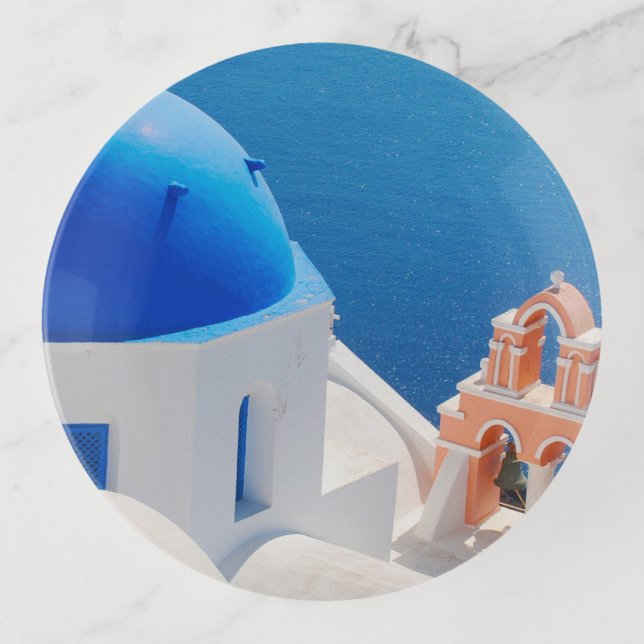 Greek Island Santorini Trinket Tray (Front)