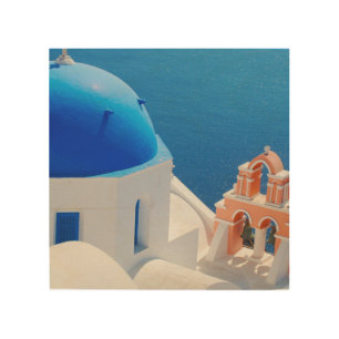 Greek Island Santorini Wood Wall Art