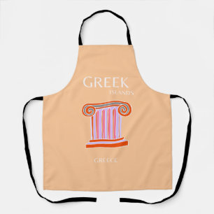 Greek Islands, Greece, Travel Art, Orange Apron