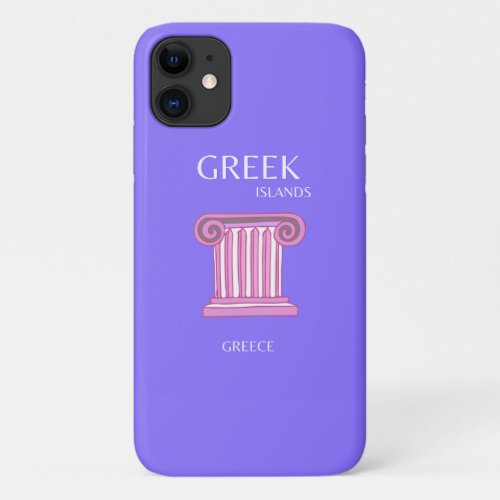 Greek Islands Greece Travel Art Preppy Purple iPhone 11 Case