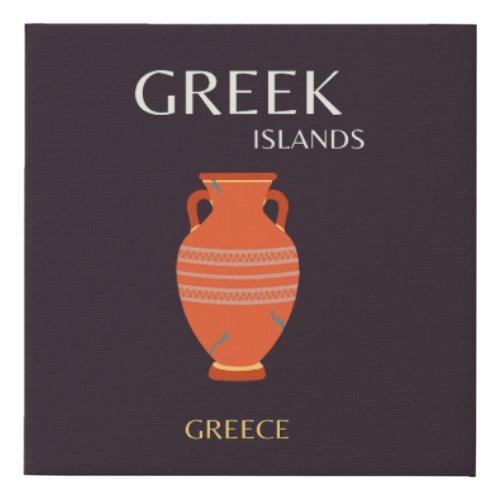 Greek Islands Greece Travel Preppy Faux Canvas Print