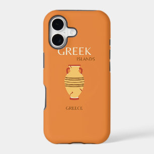 Greek Islands, Greece, Travel, Preppy, Orange iPhone 17 Case
