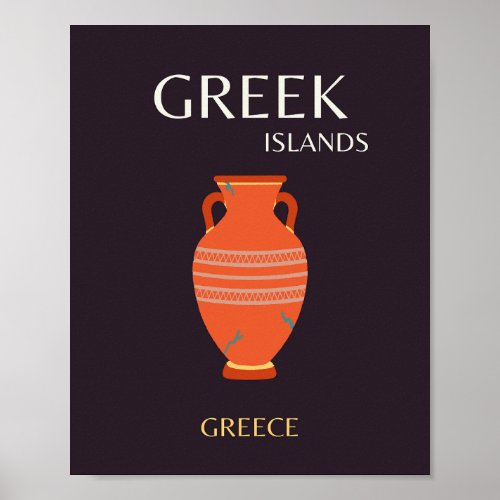 Greek Islands Greece Travel Preppy Poster