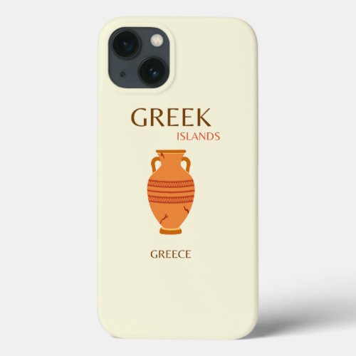 Greek Islands Greece Travel Retro Pastel iPhone 13 Case