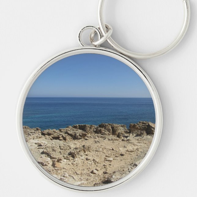 Greek Islands Mediterranean Landscape Keychain (Front)