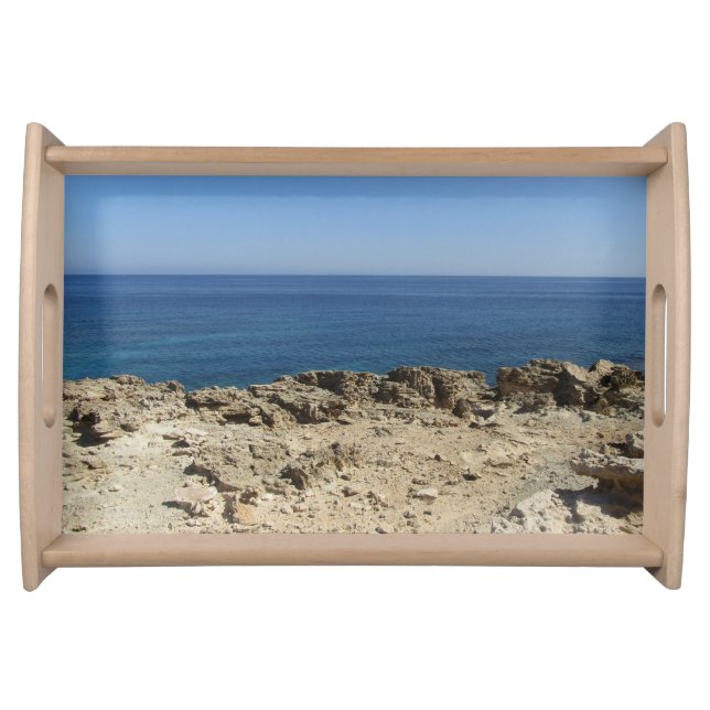 Greek Islands Mediterranean Landscape Serving Tray (Front)