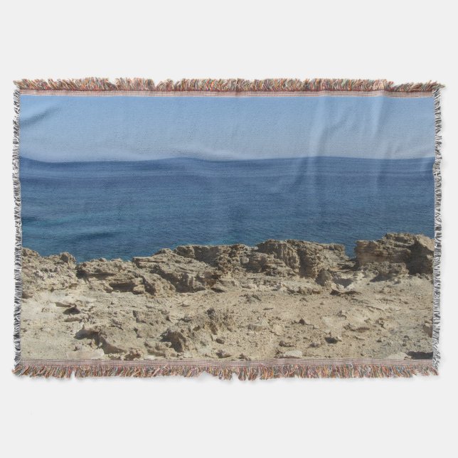Greek Islands Mediterranean Landscape Throw Blanket (Front)