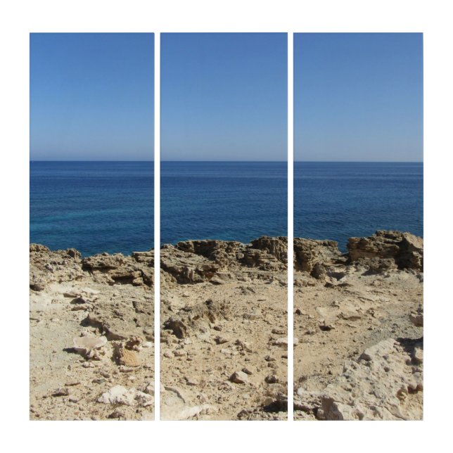 Greek Islands Mediterranean Landscape  Triptych (Front)