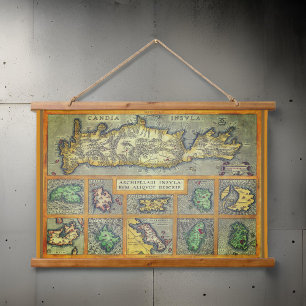 Greek Islands Rare Maps Hanging Tapestry
