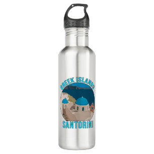 Greek Islands Santorini Stainless Steel Water Bottle