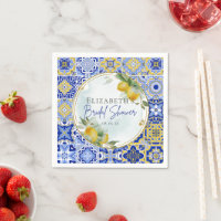 Greek Italian Blue Tiles Lemons Bridal Shower