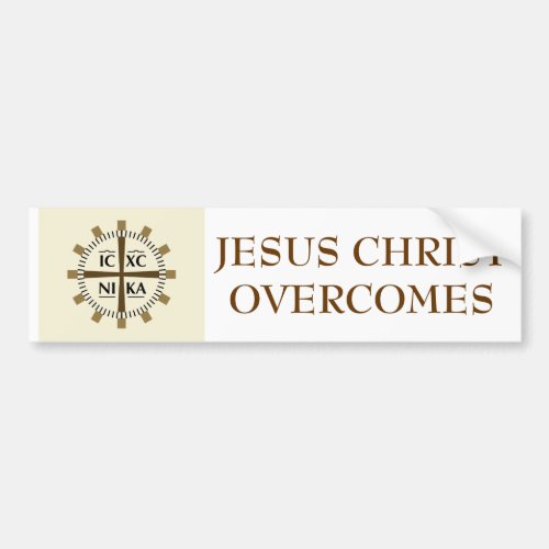 Greek Jesus Christ Overcomes Bumper Sticker