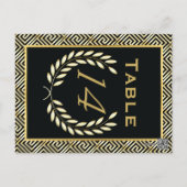 Greek key and laurel wreath wedding table number (Back)