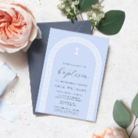 Greek Key Arch Blue Baptism