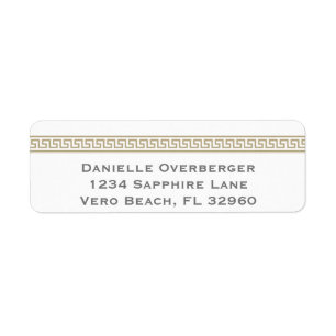 Greek Key Beige Return Address Labels