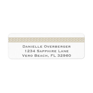 Greek Key Beige Return Address Labels