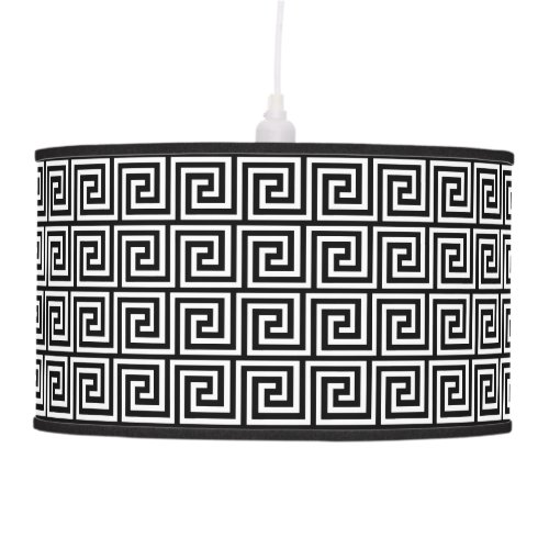 Greek Key black and white Ceiling Lamp