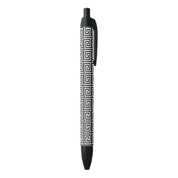 Greek Key Black And White Pattern Pen by Home_Suite_Home at Zazzle