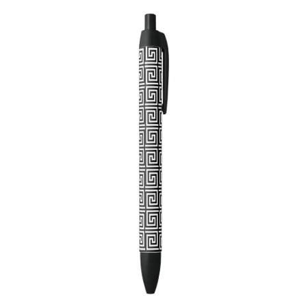 Greek Key Black And White Pattern Pen