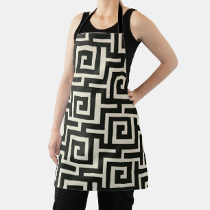 Greek Key Black Apron
