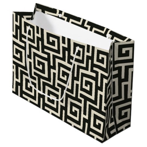 Greek Key Black Large Gift Bag