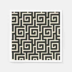 Greek Key Black Napkins