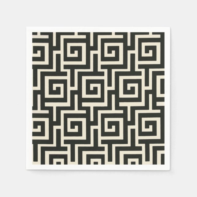 Greek Key Black Napkins (Front)