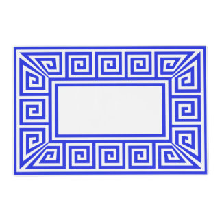 Greek Key Blue and White Placemat