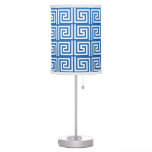 Greek Key Blue And White Shade And Table Lamp at Zazzle