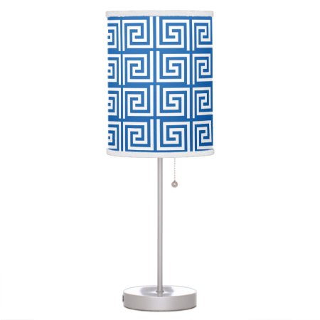 Greek Key Blue And White Shade And Table Lamp