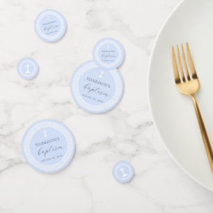 Greek Key Blue Baptism Confetti