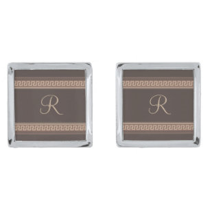 Greek key border cufflinks