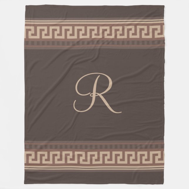 Greek key border fleece blanket (Front)