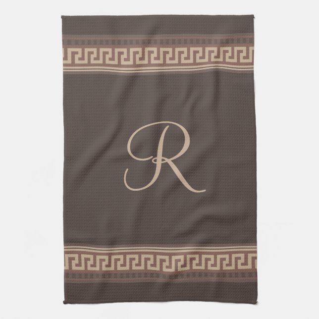 Greek key border kitchen towel (Vertical)